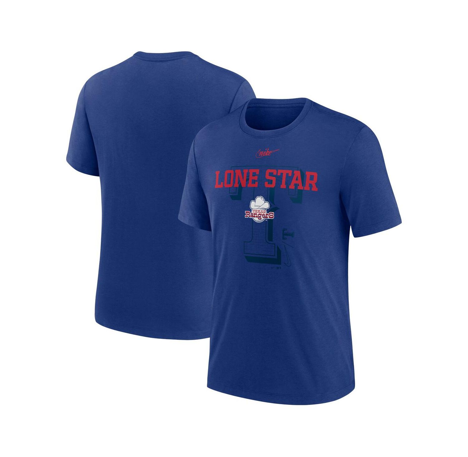 Men's Royal Texas Rangers Rewind Retro Tri-Blend T-shirt