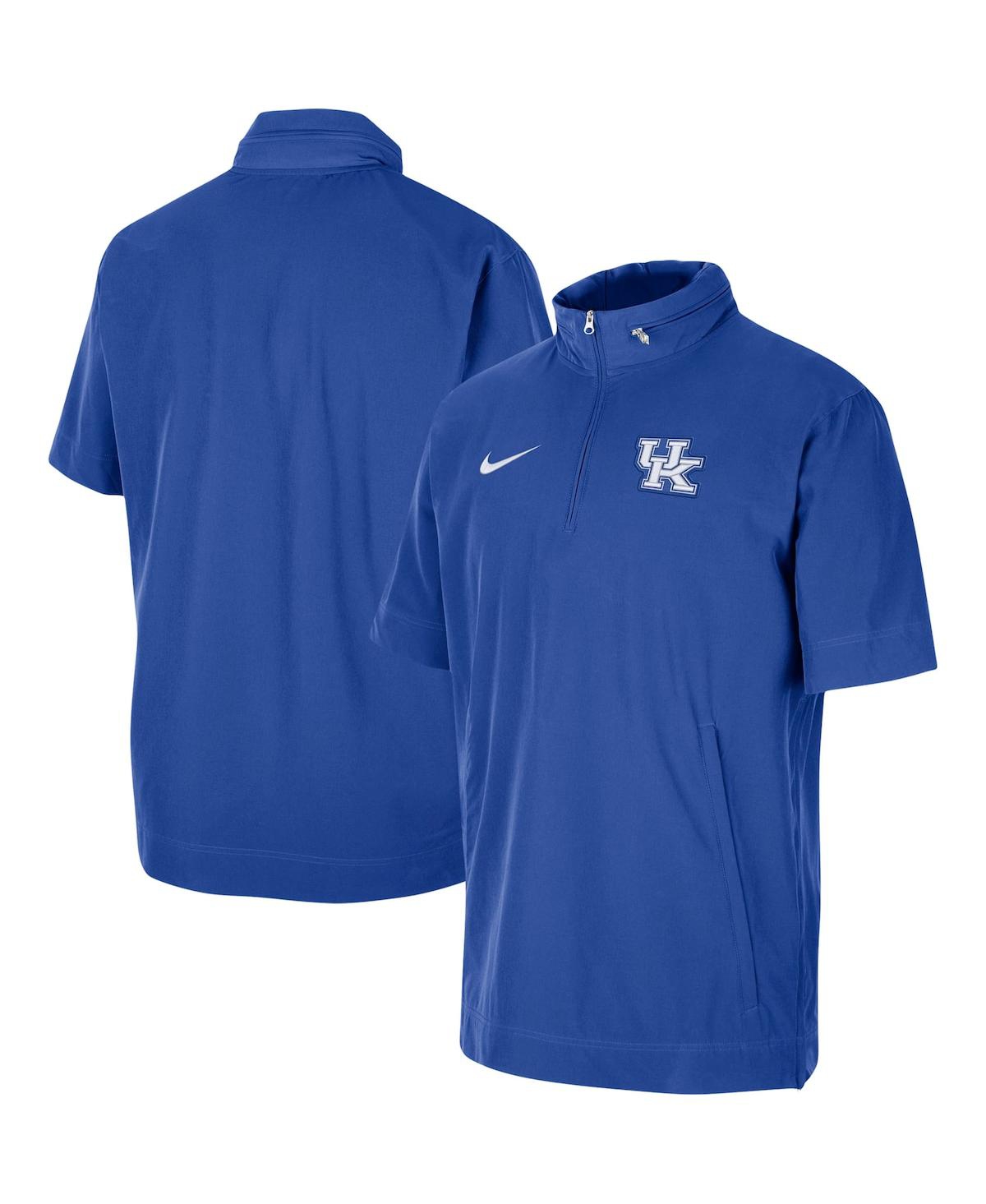Nike Men's  Royal Kentucky Wildcats Coaches Quarter-zip Short Sleeve Jacket