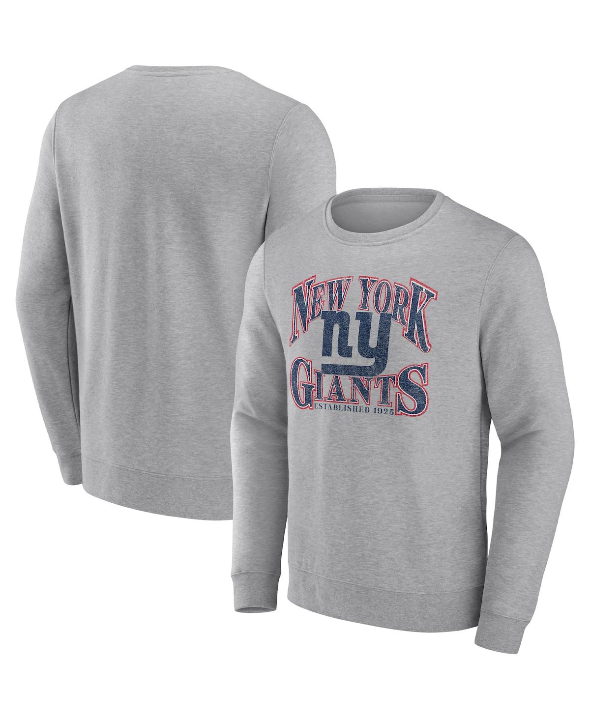 Fanatics Branded Heathered Charcoal New York Giants Playability Pullover Sweatshirt In Heathered Charcoal