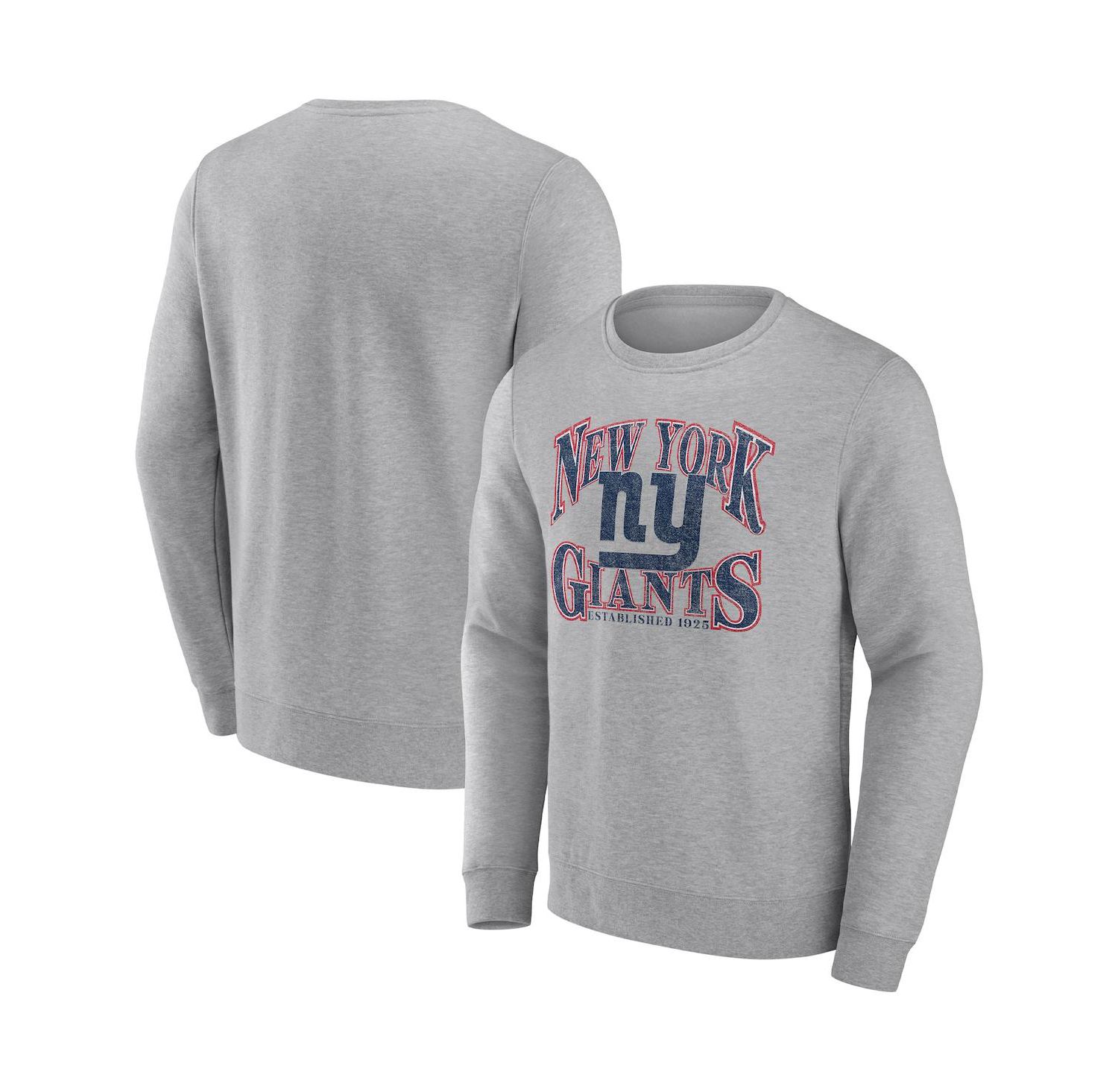 Men's Heathered Charcoal New York Giants Playability Pullover Sweatshirt