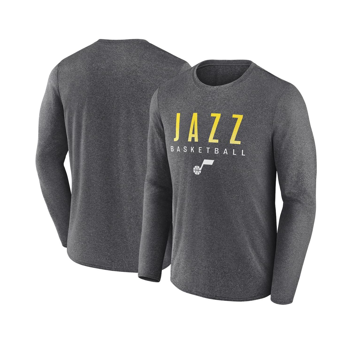 Men's Heather Charcoal Utah Jazz Where Legends Play Iconic Practice Long Sleeve T-shirt