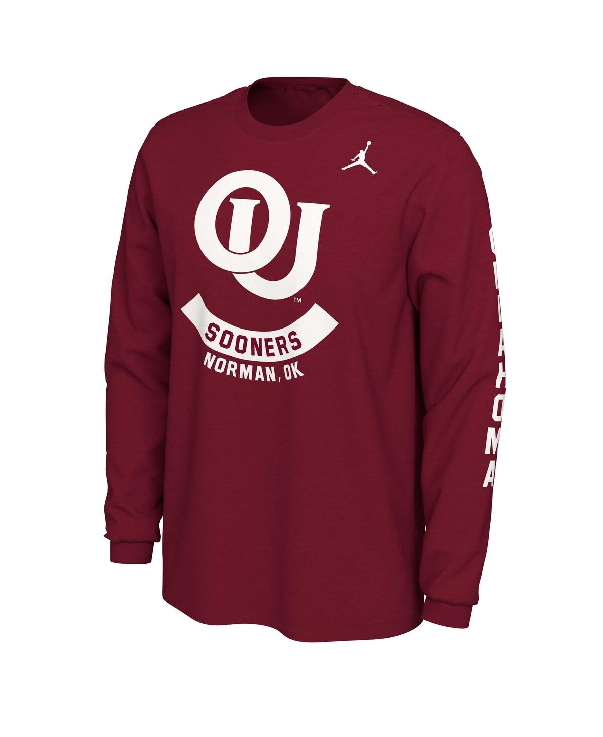 Shop Jordan Men's  Crimson Oklahoma Sooners Team Vault Logo T-shirt