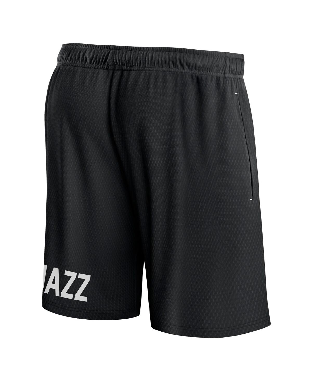 Shop Fanatics Men's  Black Utah Jazz Free Throw Mesh Shorts