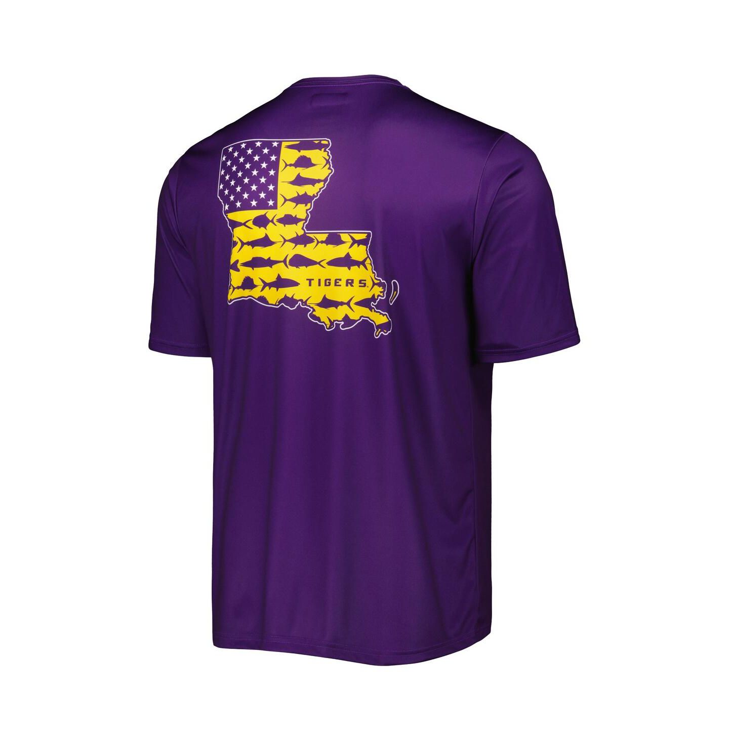 Мужская футболка Columbia Purple LSU Tigers Terminal Tackle Omni-Shade — фото 4