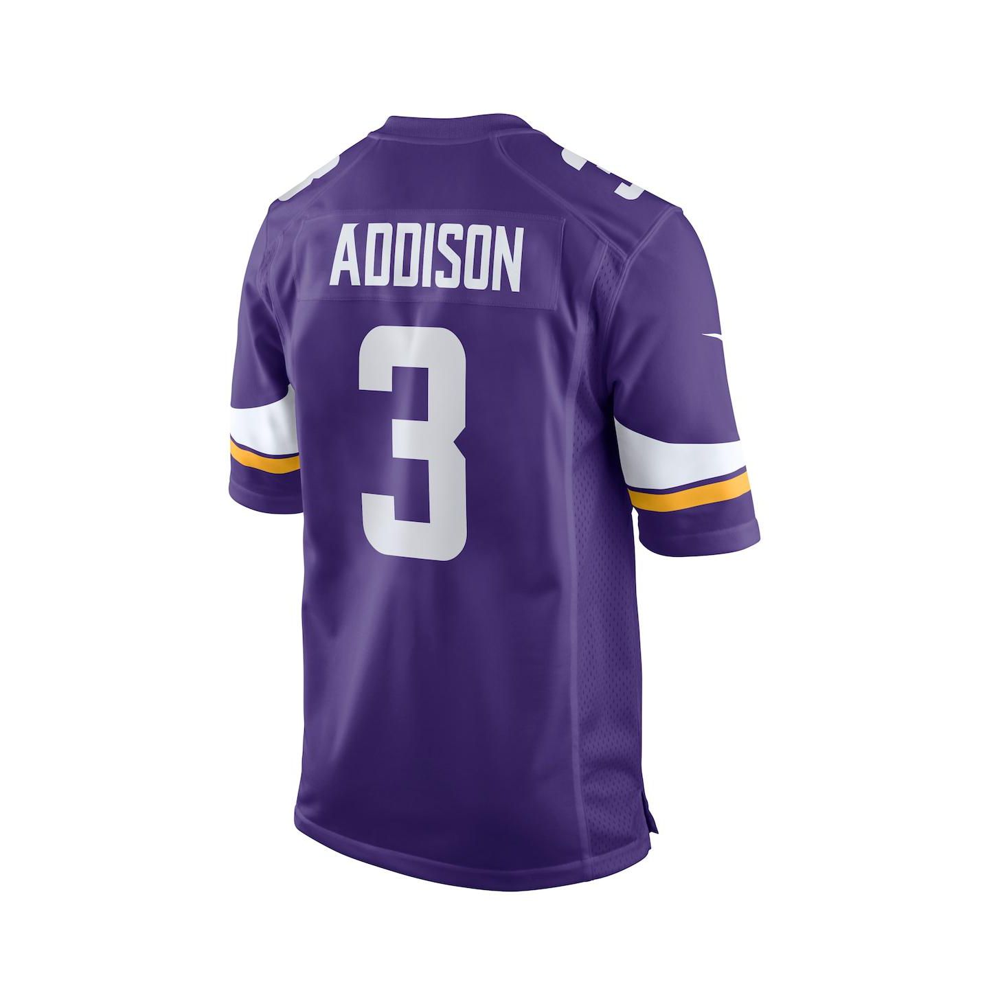 Мужской топ Nike Jordan Addison Purple Minnesota Vikings 2023 NFL Draft First Round Pick Game Jersey — фото 4