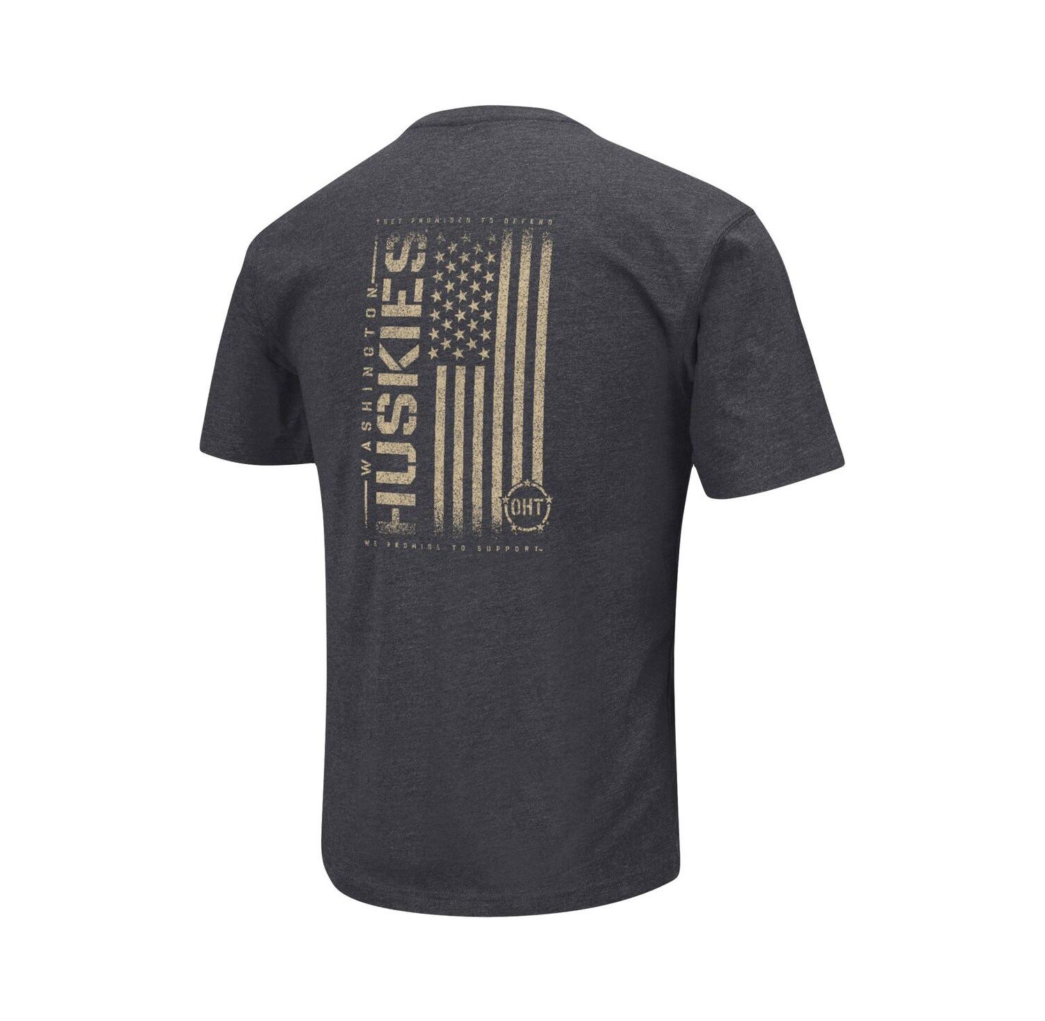 Men's Heather Black Washington Huskies Big and Tall OHT Military-Inspired Appreciation Playbook T-shirt