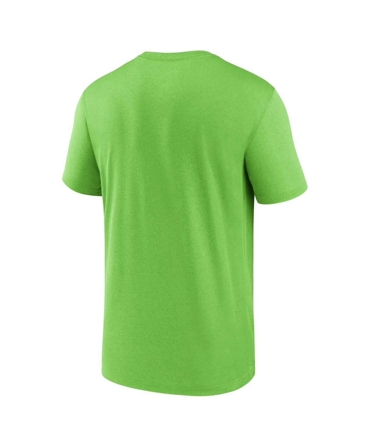 Shop Nike Men's  Neon Green Seattle Seahawks Legend Logo Performance T-shirt