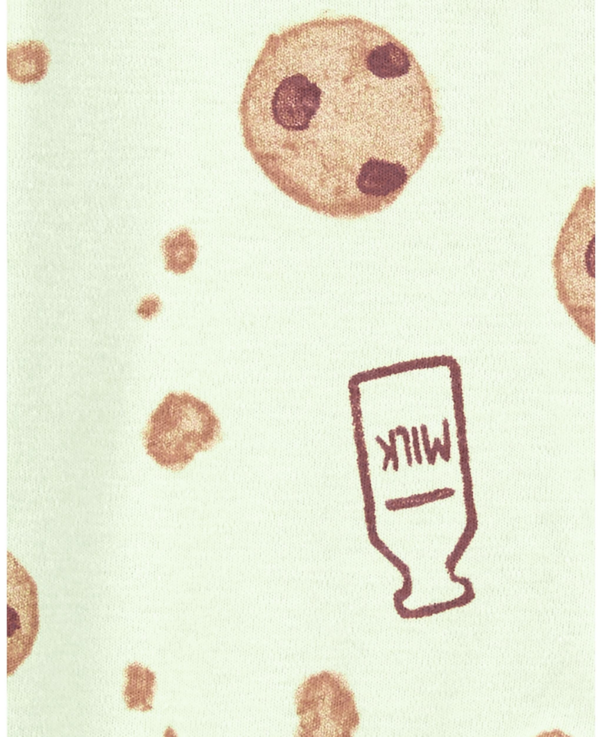 Carter's Baby Boy or Baby Girls Printed 2-Way Zip Up Cotton Sleep and Play - Milk and Cookies