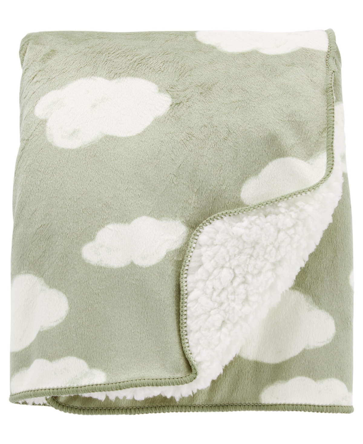 Carter's Baby Boys Clouds Plush Blanket In Green