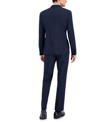 A|X Armani Exchange Armani Exchange Men's Slim-Fit Black Windowpane Wool Suit