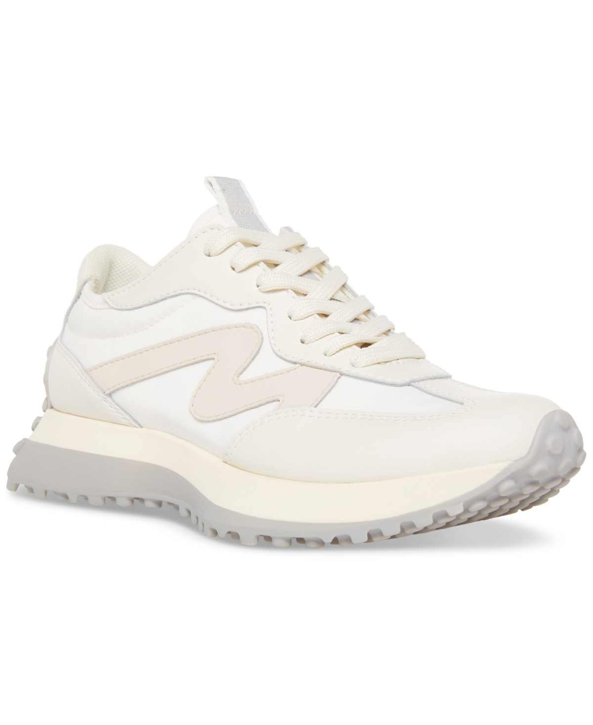 Steve Madden Women's Campo Retro Lace-up Jogger Sneakers In White/grey Multi