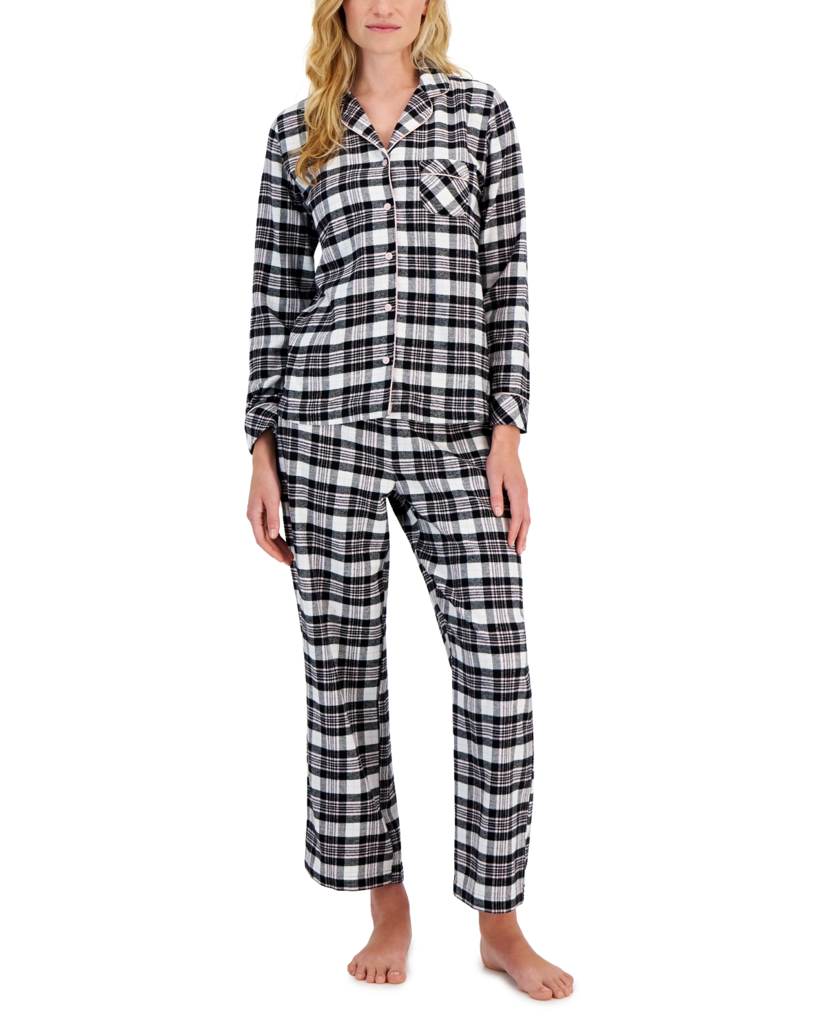 Charter Club Womens Pajamas Set Faux Fur Trim Slippers Created For