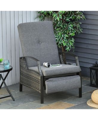 Wicker Adjustable Recliner Chair Rat Armchair Durable Garden
