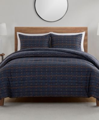 Perry Ellis Portfolio Loyd Navy Stripe Comforter Sets Bedding