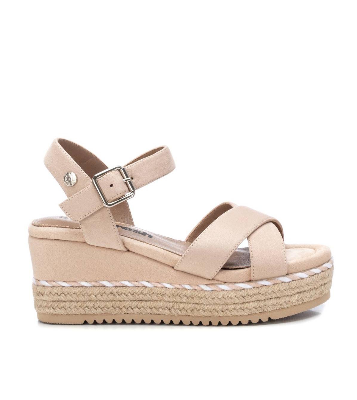 Xti Women's Suede Wedge Sandals By Xti,- Beige