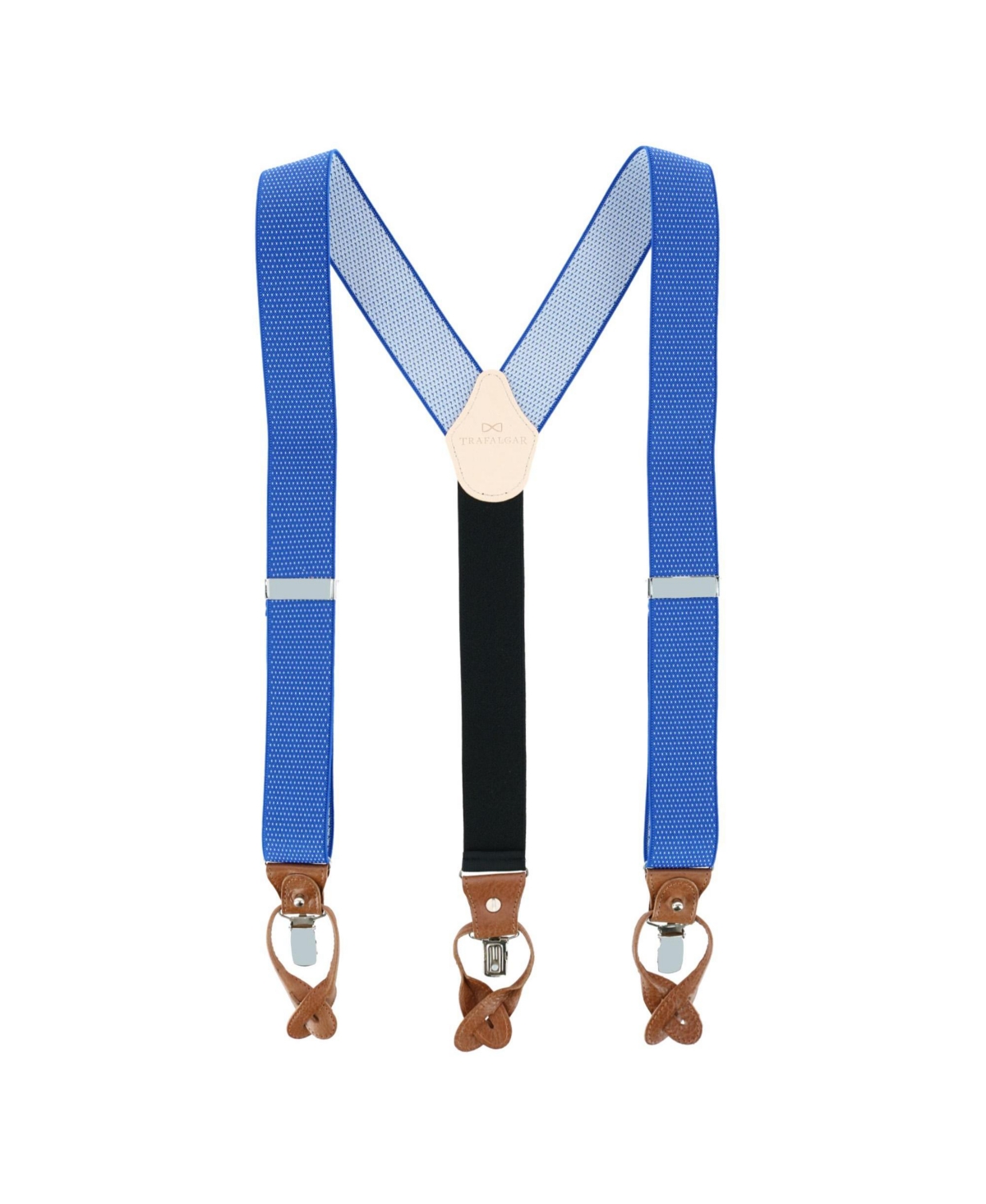 Trafalgar Big And Tall Napier Elastic Convertible Suspenders In Blue