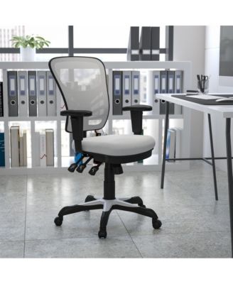 Mid-Back Mesh Triple Paddle Swivel Ergonomic Office Chair With Adjustable Arms