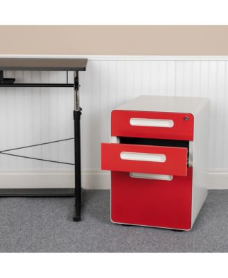 Ergonomic 3-Drawer Mobile Locking Filing Cabinet Storage Organizer