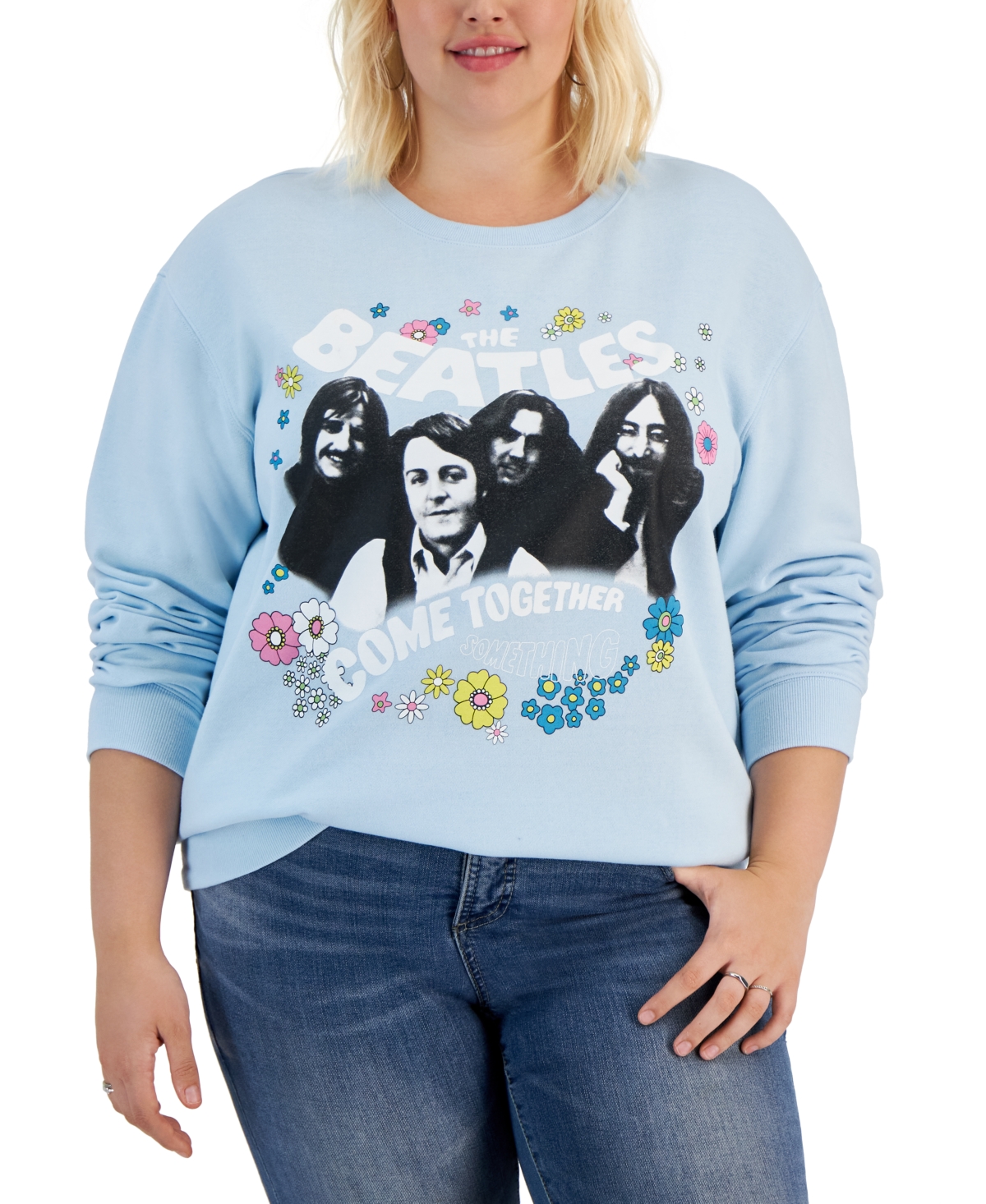 Trendy Plus Size Beatles Come Together Sweatshirt - Omphalodes