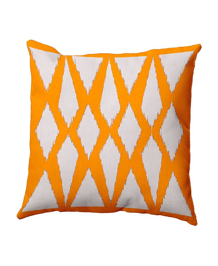 16 Inch Coral Decorative Diamond Print Throw Pillow