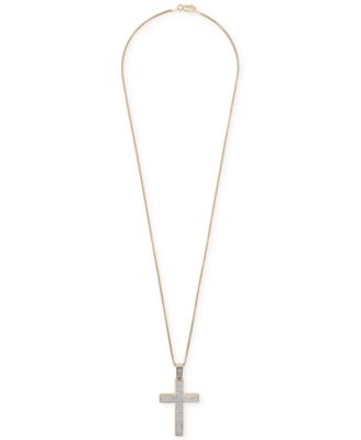 Men's Diamond Cross 22" Pendant Necklace (1 ct. t.w.)