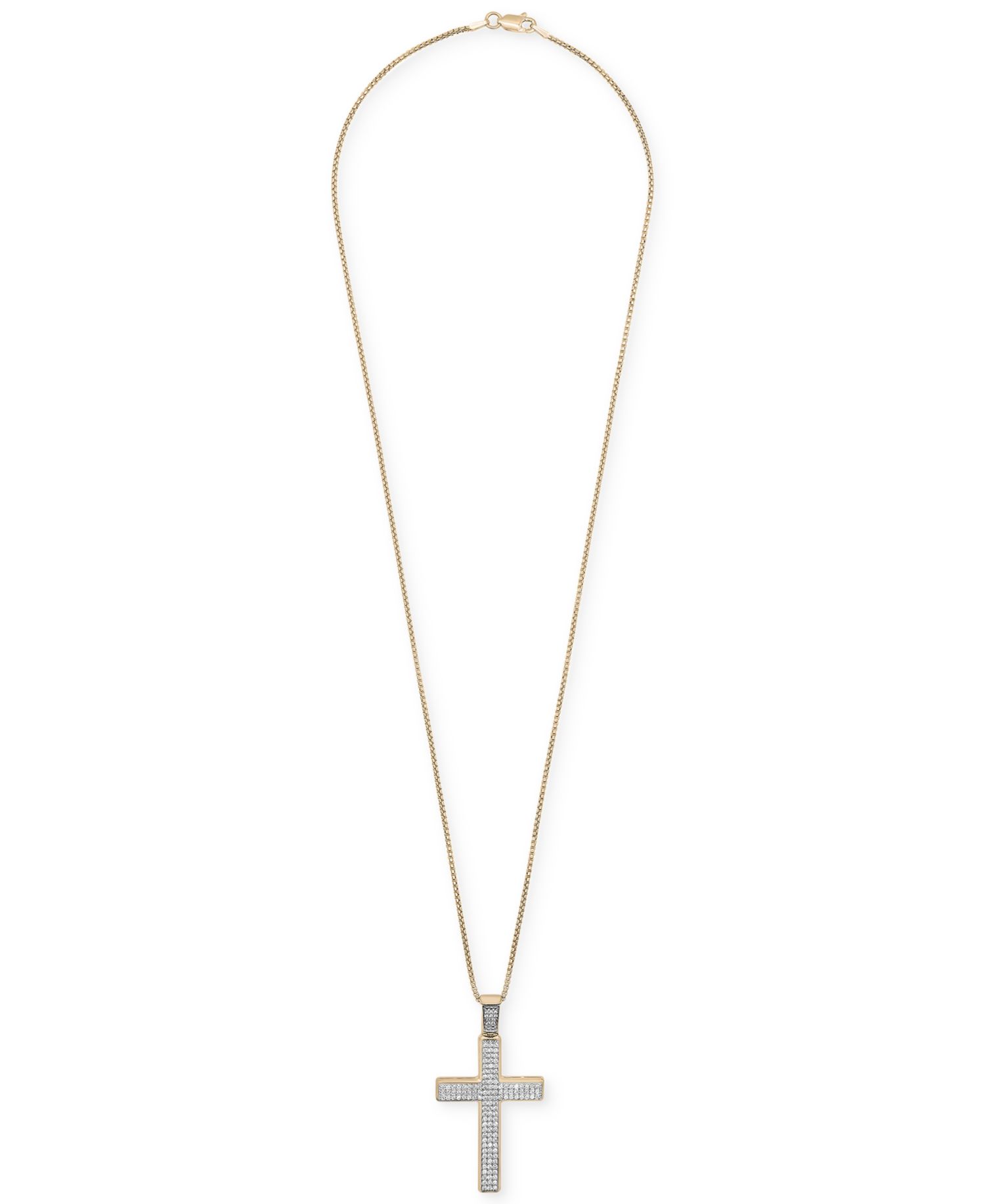Men's Diamond Cross 22" Pendant Necklace (1 ct. t.w.)