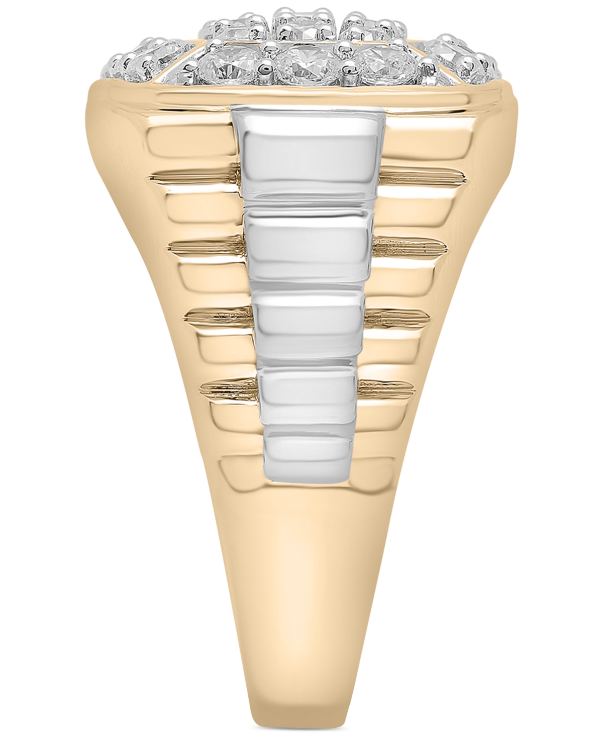 Men's Diamond Cluster Two-Tone Ring (2 ct. t.w.) in 10k Gold - Two-Tone