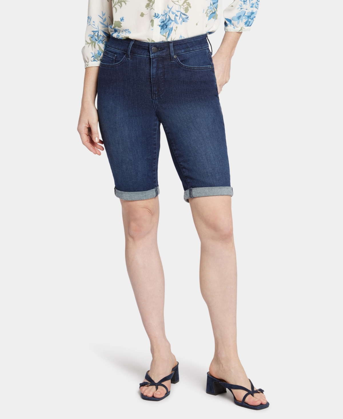 Shop Nydj Women's 11" Briella Rolled Cuff Denim Shorts In Breathtaking
