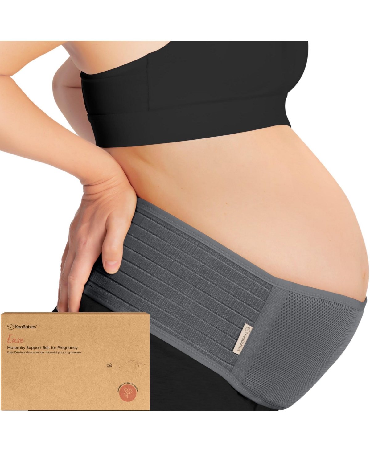 Maternity Belly Band for Pregnancy, Soft & Breathable Pregnancy Belly Support Belt - Midnight black