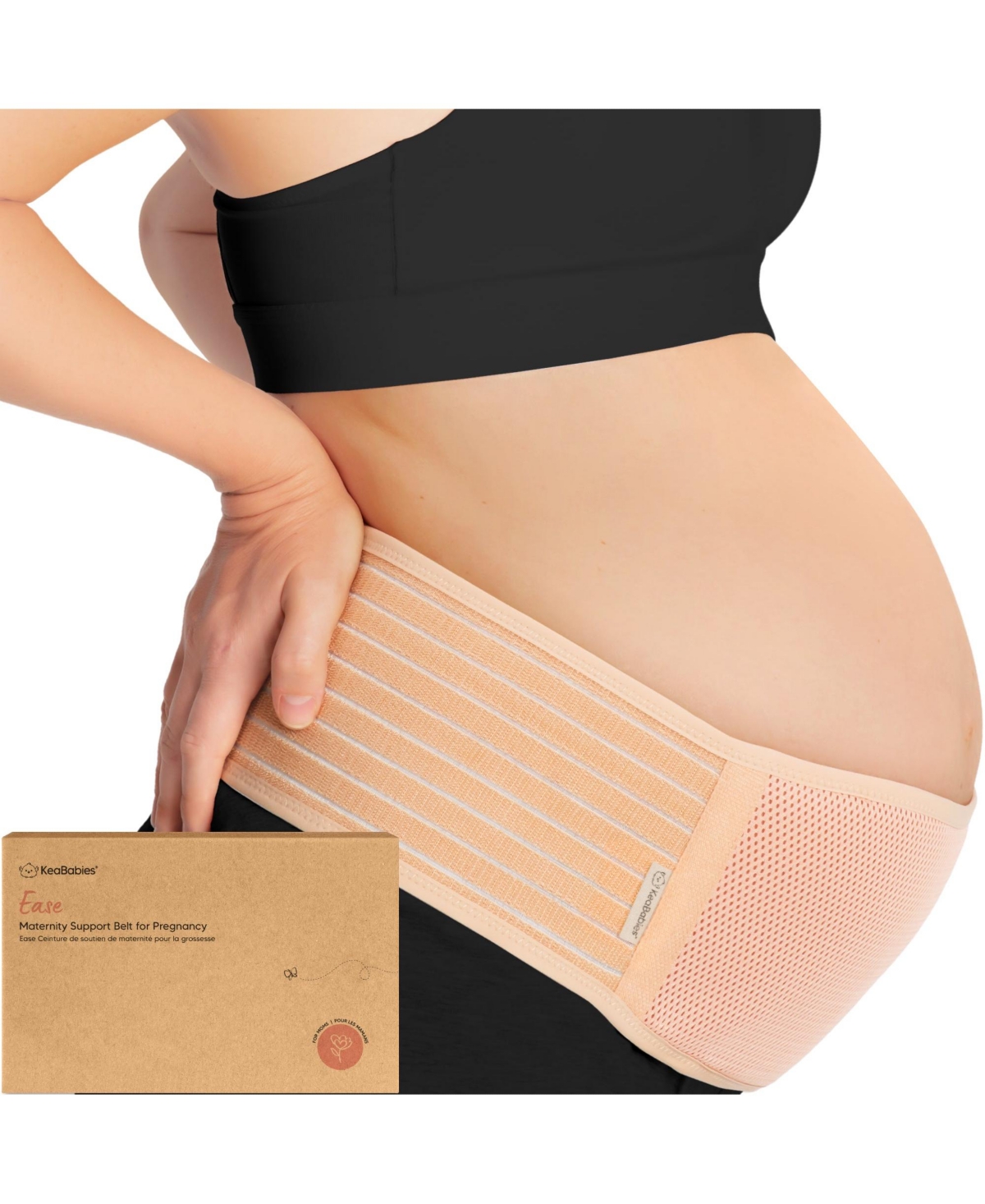 Maternity Belly Band for Pregnancy, Soft & Breathable Pregnancy Belly Support Belt - Midnight black