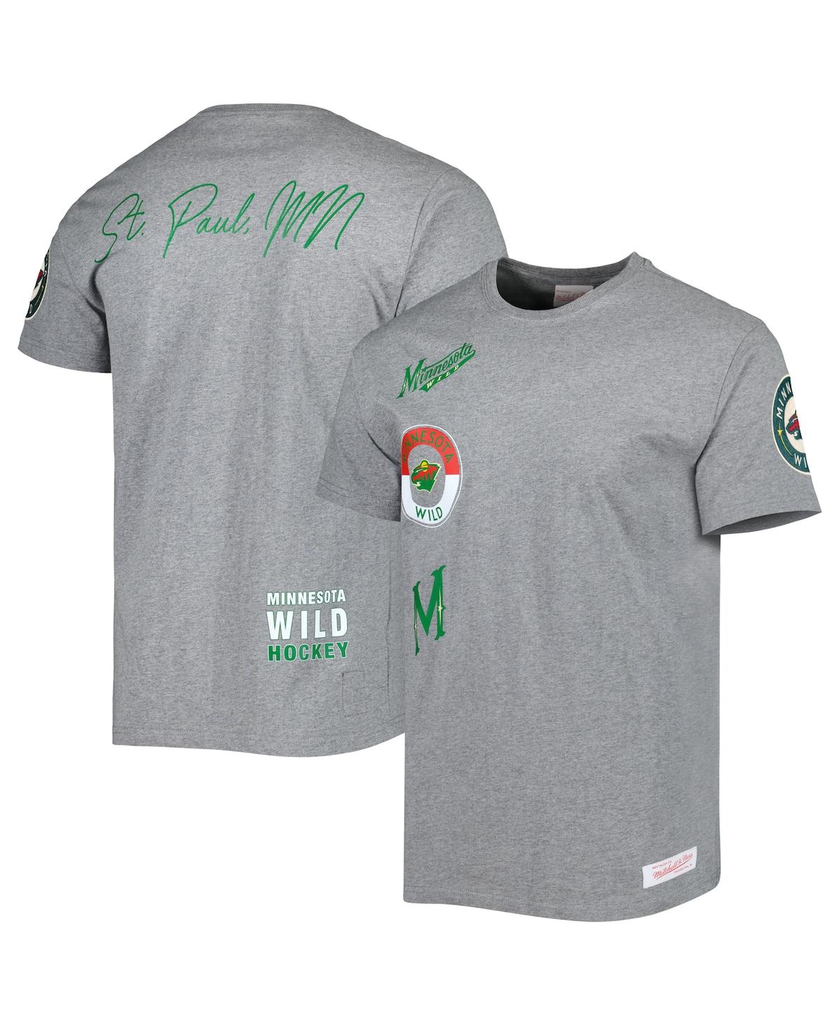Shop Mitchell & Ness Men's  Heather Gray Minnesota Wild City Collection T-shirt