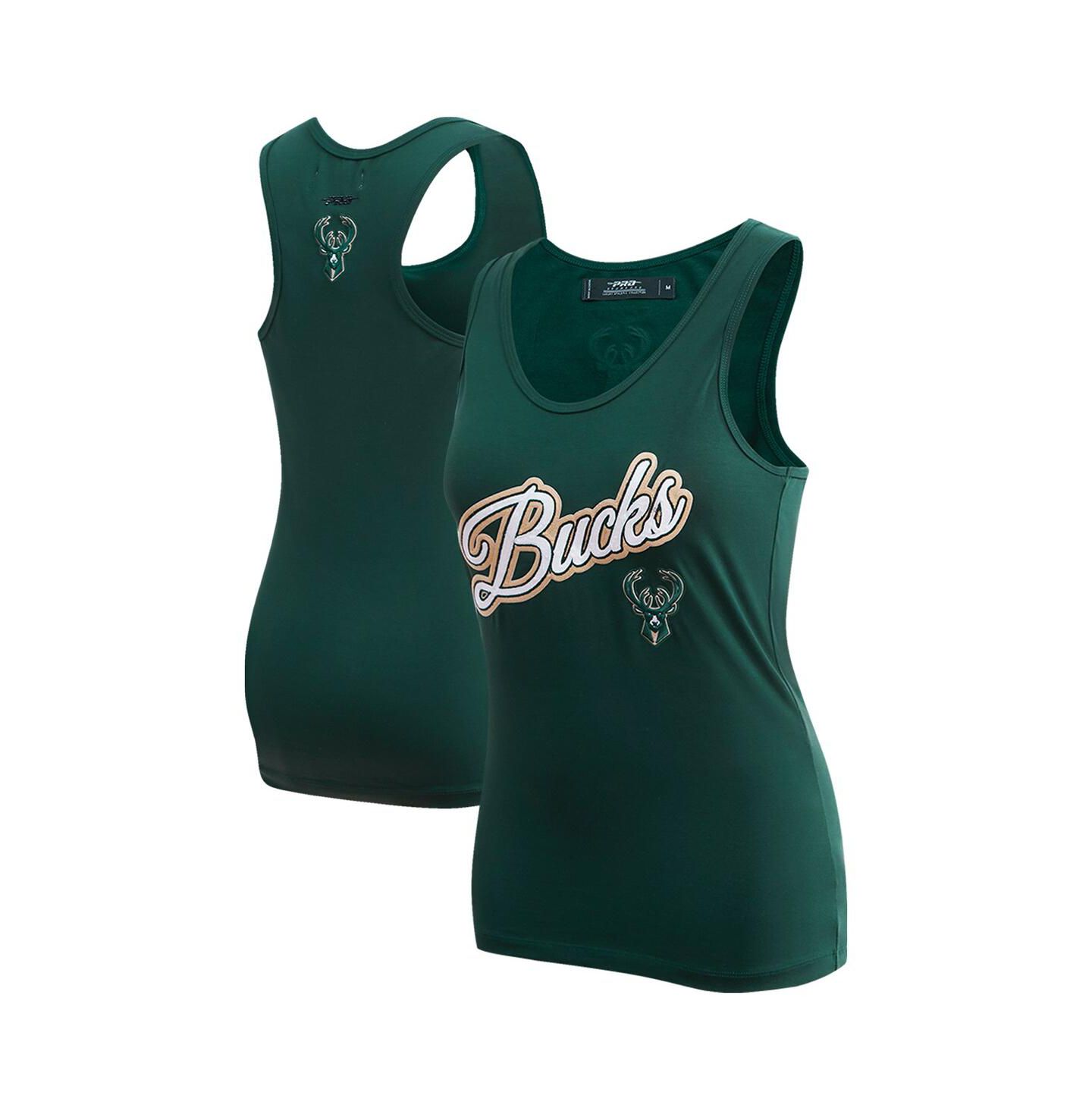 Женский топ Pro Standard Hunter Green Milwaukee Bucks Script — фото 1
