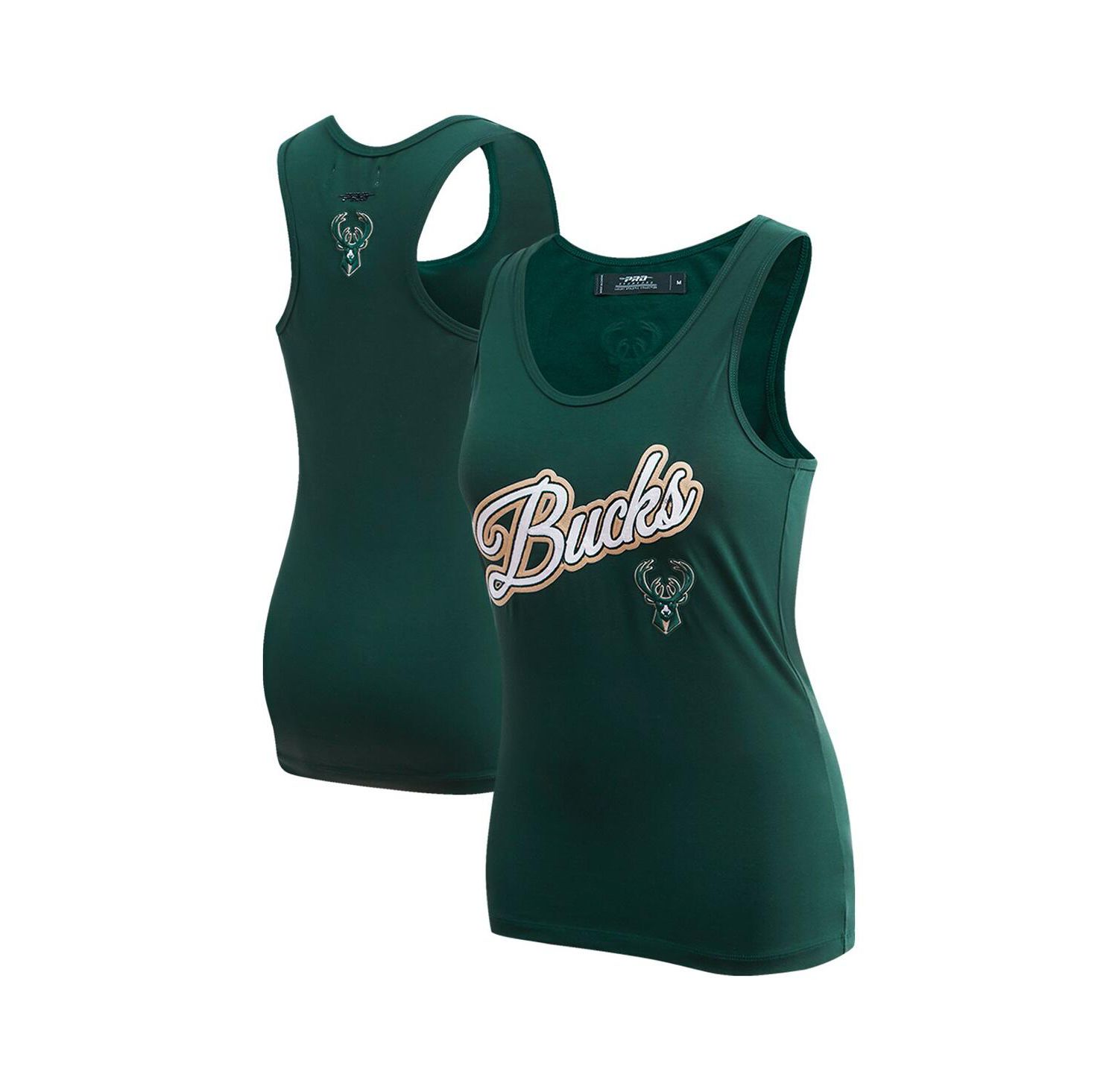 Women's Hunter Green Milwaukee Bucks Script Tank Top