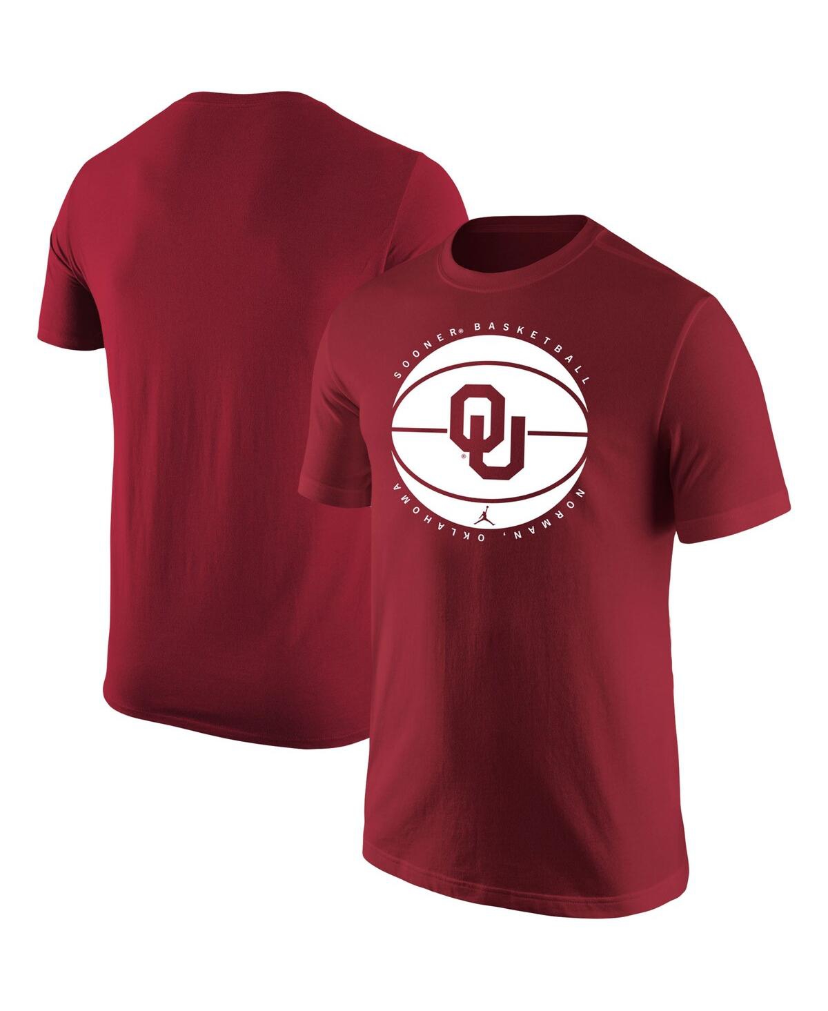 Jordan Men's  Crimson Oklahoma Sooners Basketball Logo T-shirt