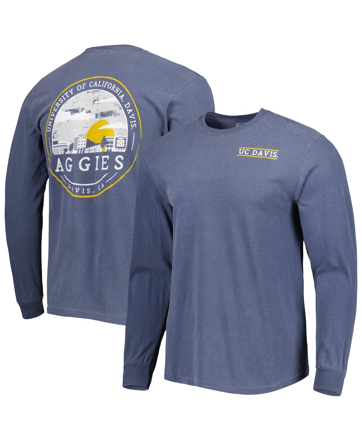 Shop Image One Men's Navy Uc Davis Aggies Circle Campus Scene Long Sleeve T-shirt
