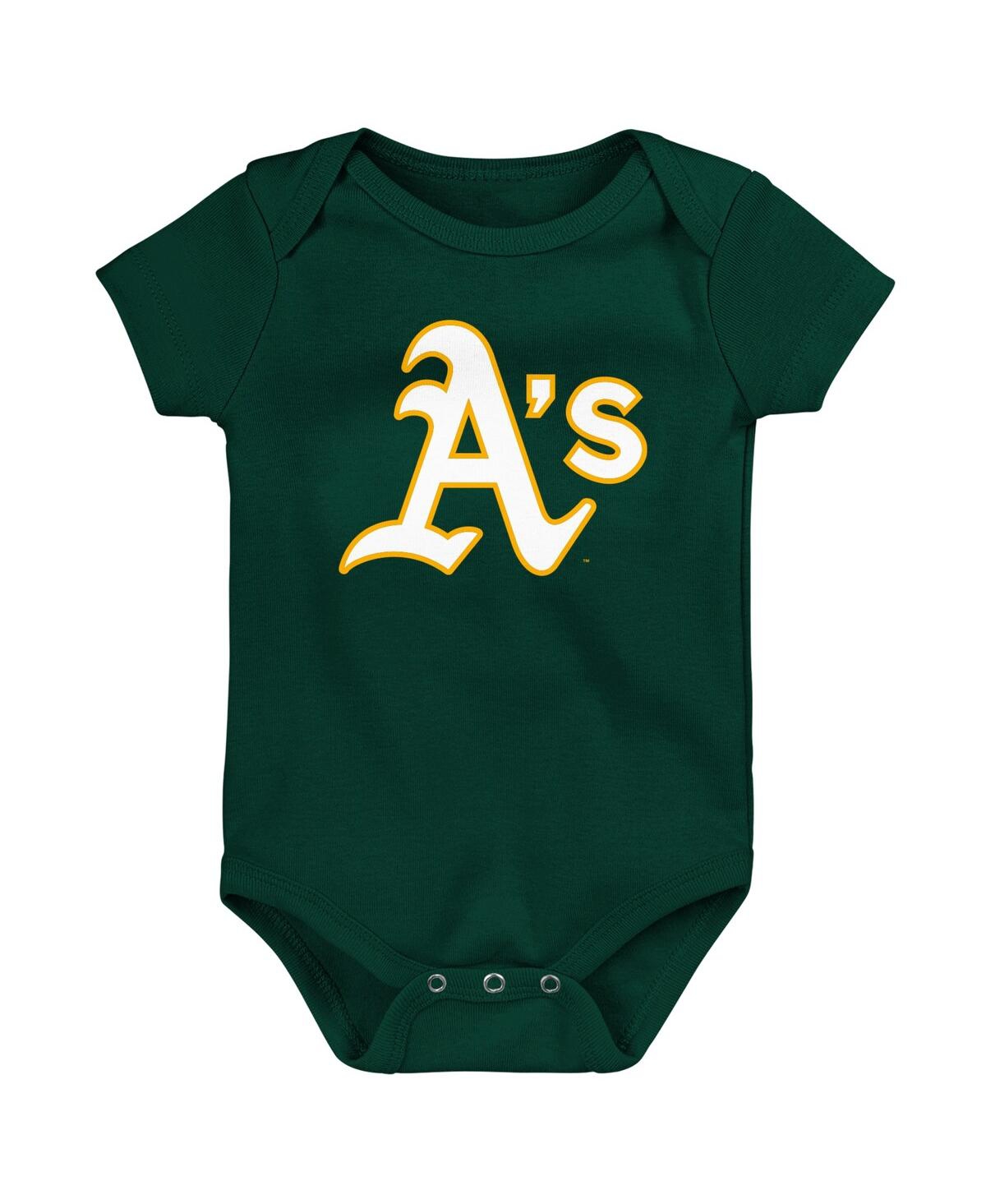 Outerstuff Babies' Newborn And Infant Boys And Girls Green Oakland Athletics Primary Team Logo Bodysuit