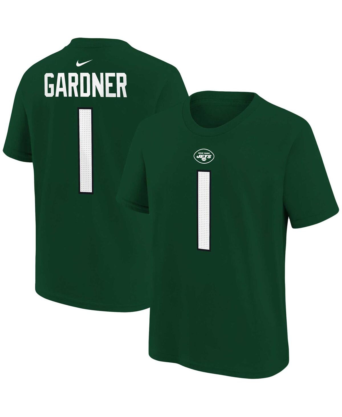 Shop Nike Big Boys  Sauce Gardner Green New York Jets Player Name And Number T-shirt