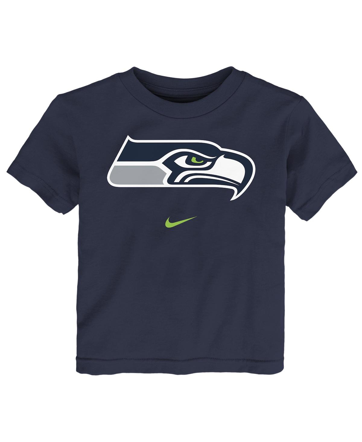 Nike Babies' Toddler Boys And Girls  College Navy Seattle Seahawks Logo T-shirt