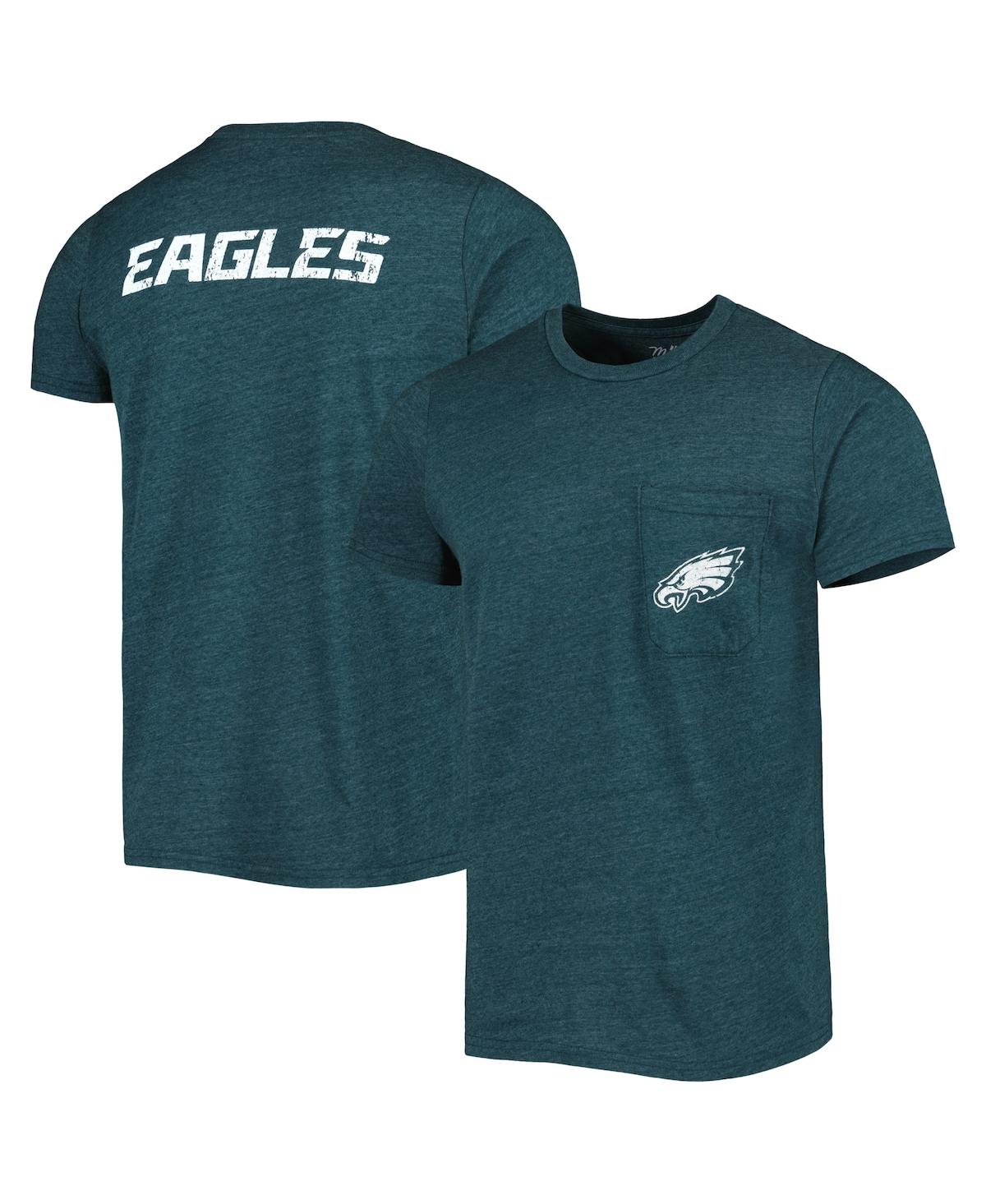 Shop Majestic Men's  Threads Midnight Green Philadelphia Eagles Tri-blend Pocket T-shirt