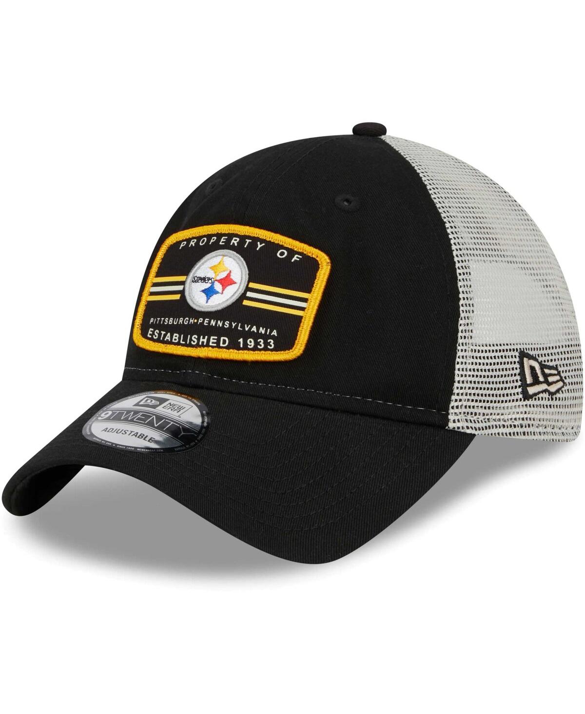 Shop New Era Men's  Black Pittsburgh Steelers Property Trucker 9twenty Snapback Hat