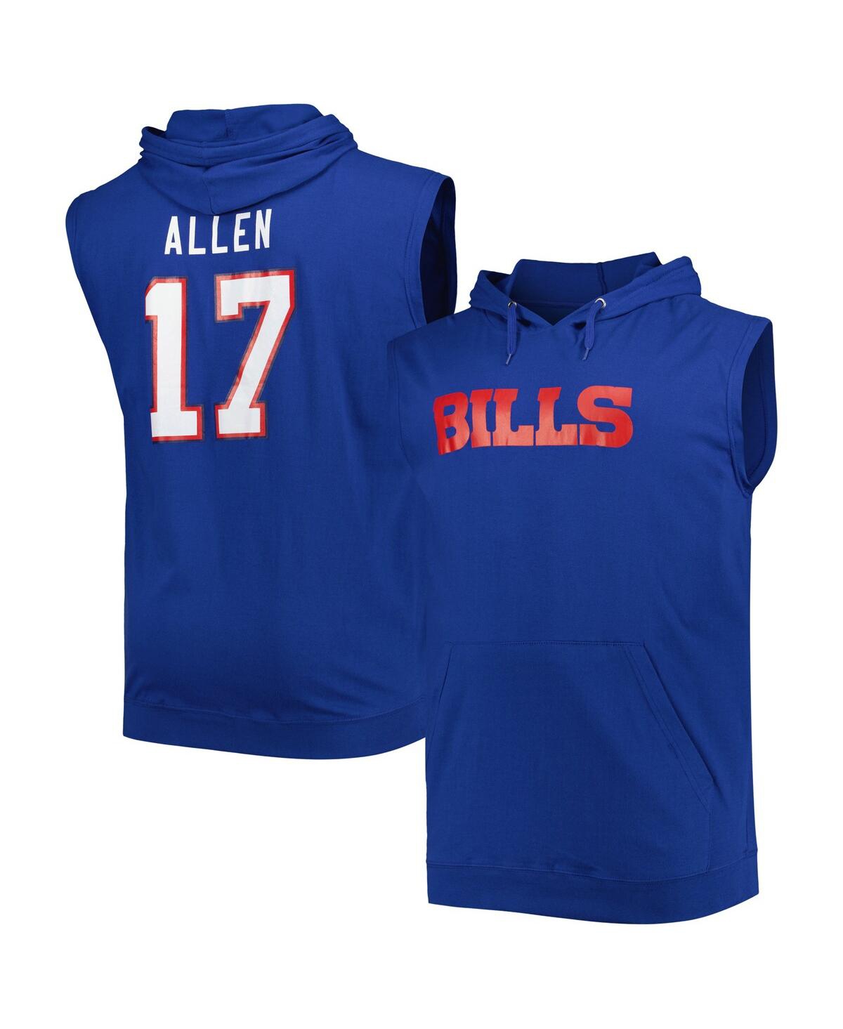 Men's Josh AllenBuffalo Bills Big and Tall Muscle Pullover Hoodie - Royal