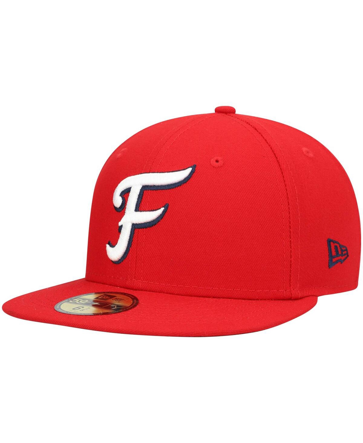 Men's New EraFredericksburg Nationals Home Authentic Collection 59FIFTY Fitted Hat - Red