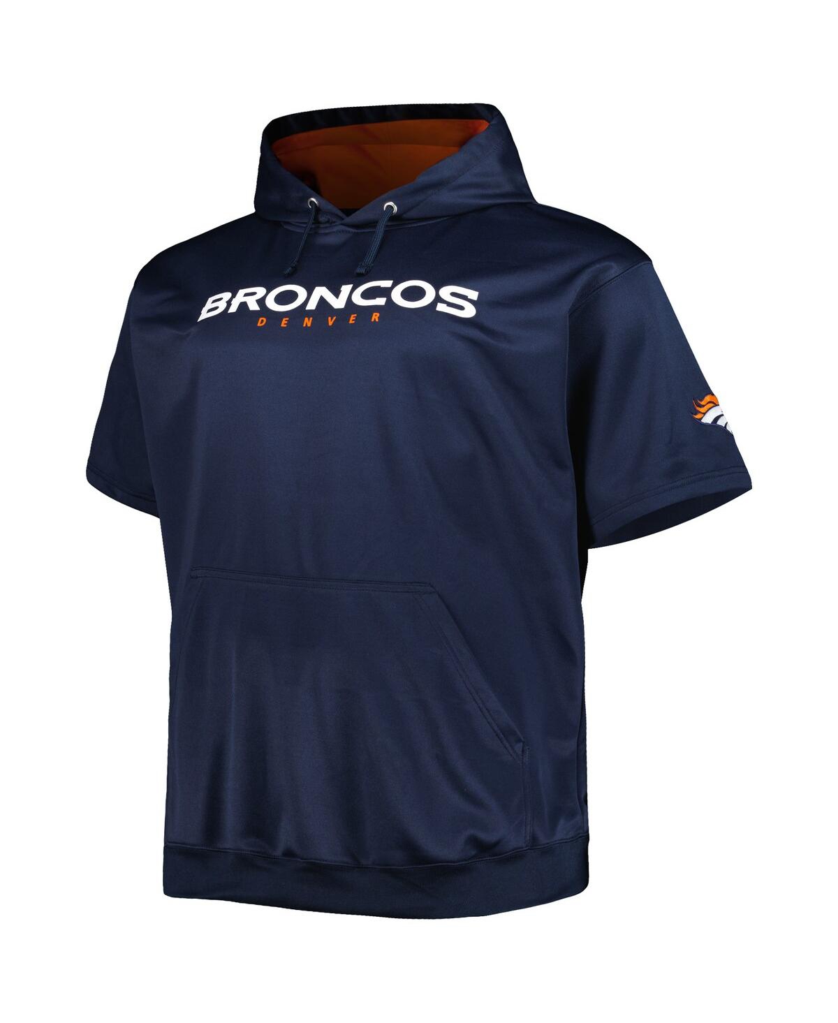 Shop Profile Men's Russell Wilson Navy Denver Broncos Big And Tall Short Sleeve Pullover Hoodie
