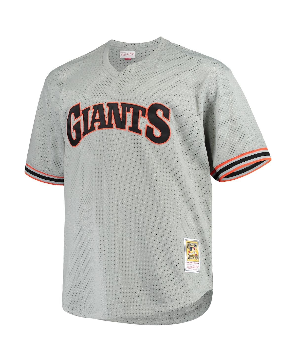 Men's Mitchell & Ness Will ClarkSan Francisco Giants Big and Tall Cooperstown Collection Mesh Batting Practice Jersey - Gray