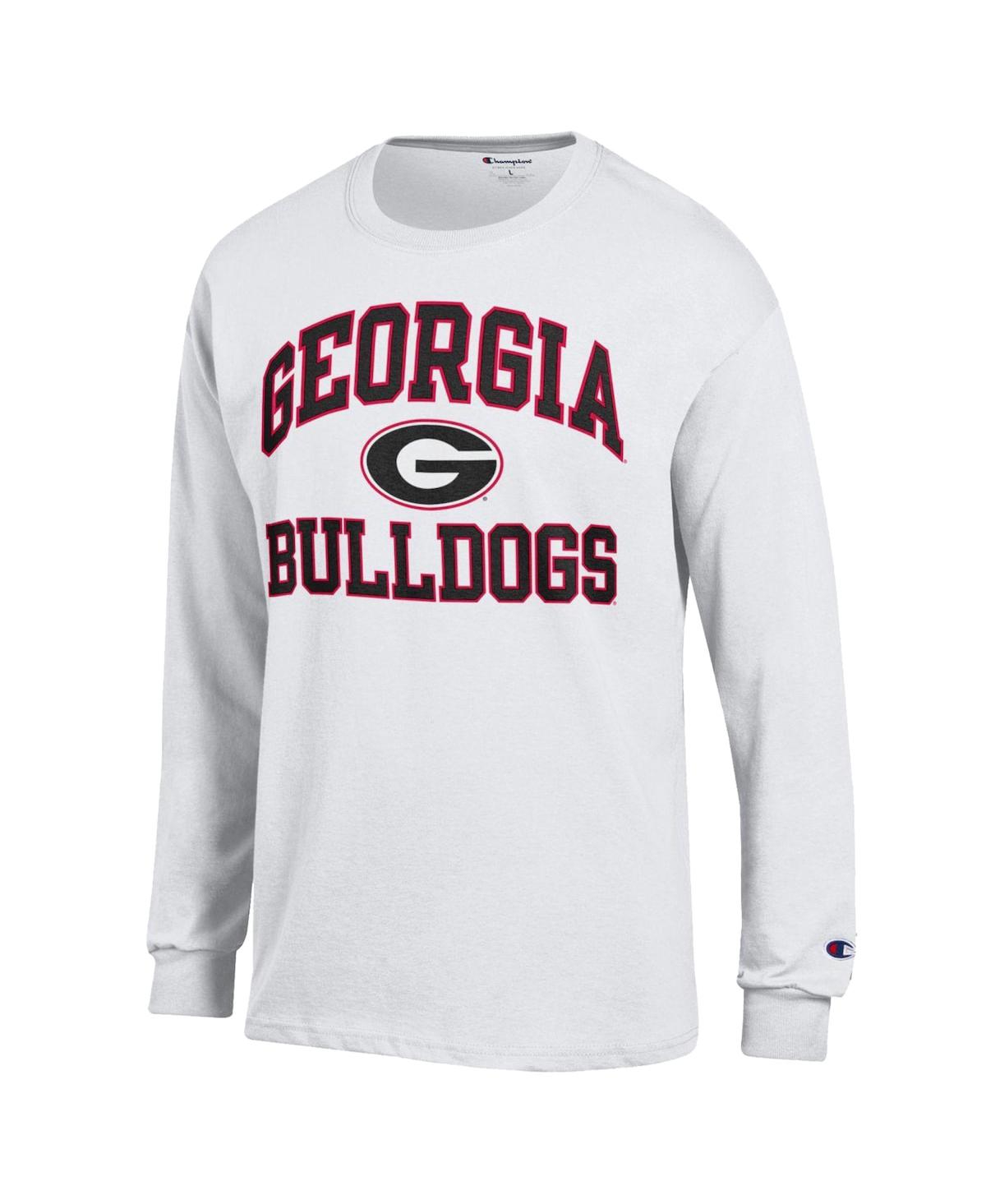 Shop Champion Men's  White Georgia Bulldogs High Motor Long Sleeve T-shirt