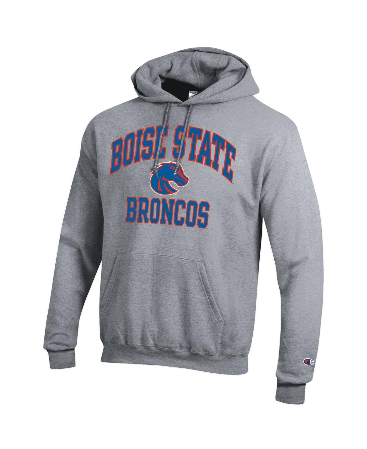 Shop Champion Men's  Heather Gray Boise State Broncos High Motor Pullover Hoodie