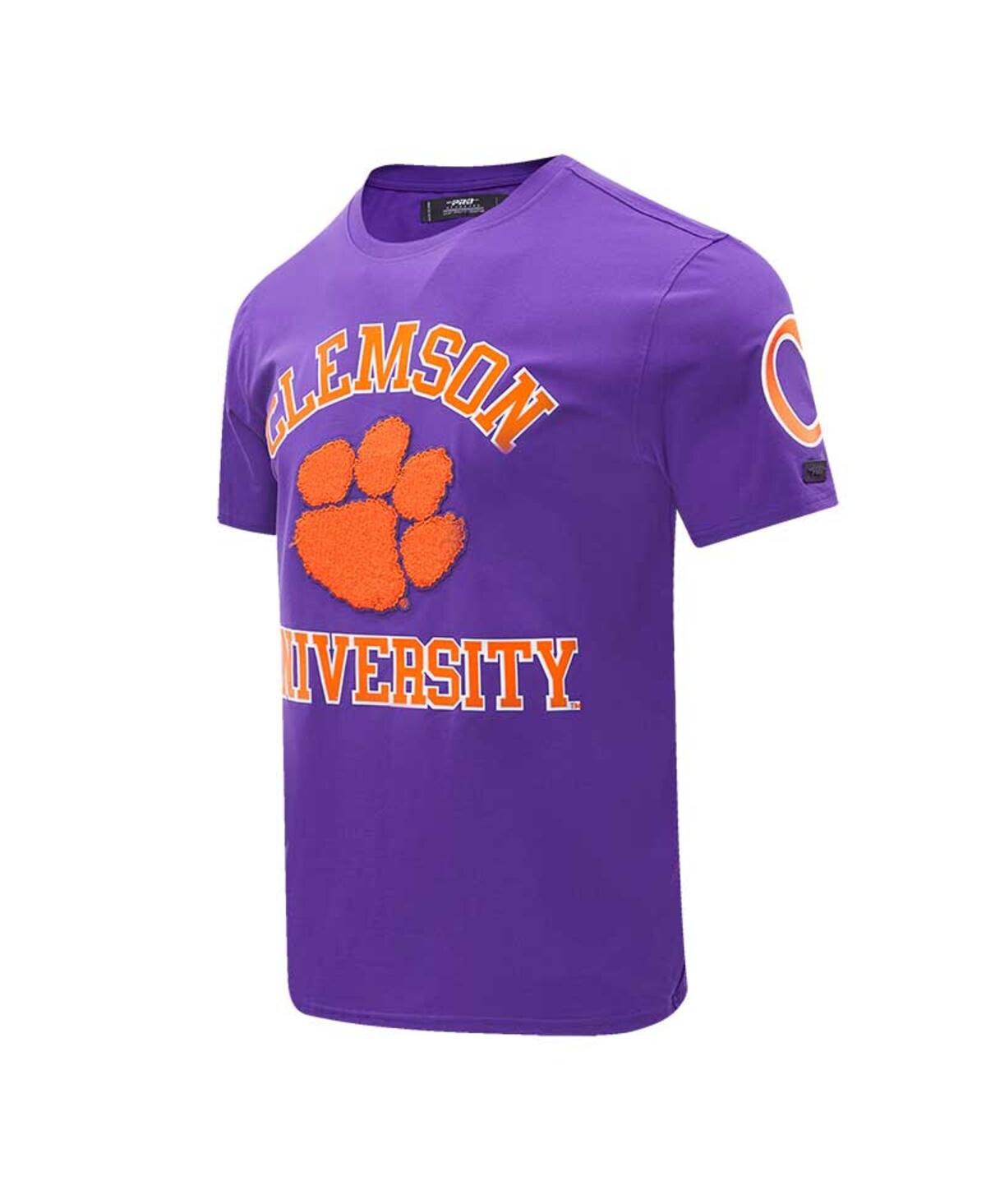 Shop Pro Standard Men's  Purple Clemson Tigers Classic Stacked Logo T-shirt