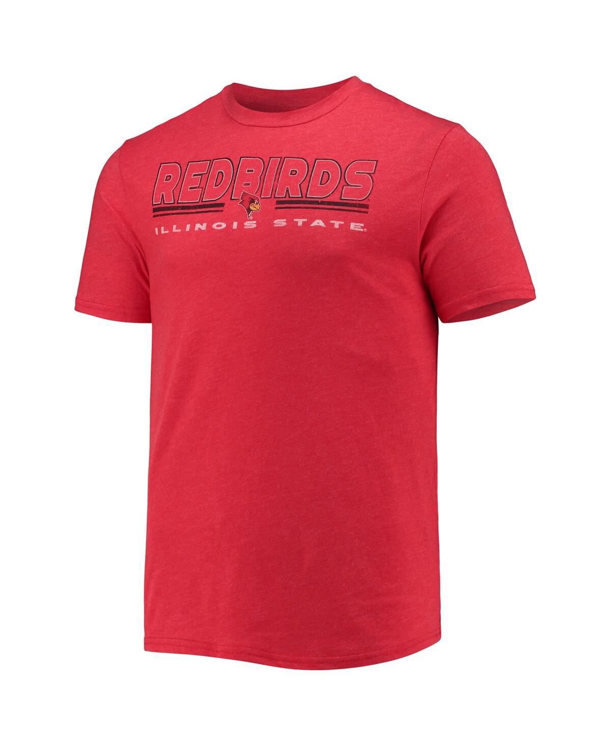Concepts Sport Men's  Heathered Charcoal, Red Illinois State Redbirds Meter T-shirt And Pants Sleep S In Heathered Charcoal,red