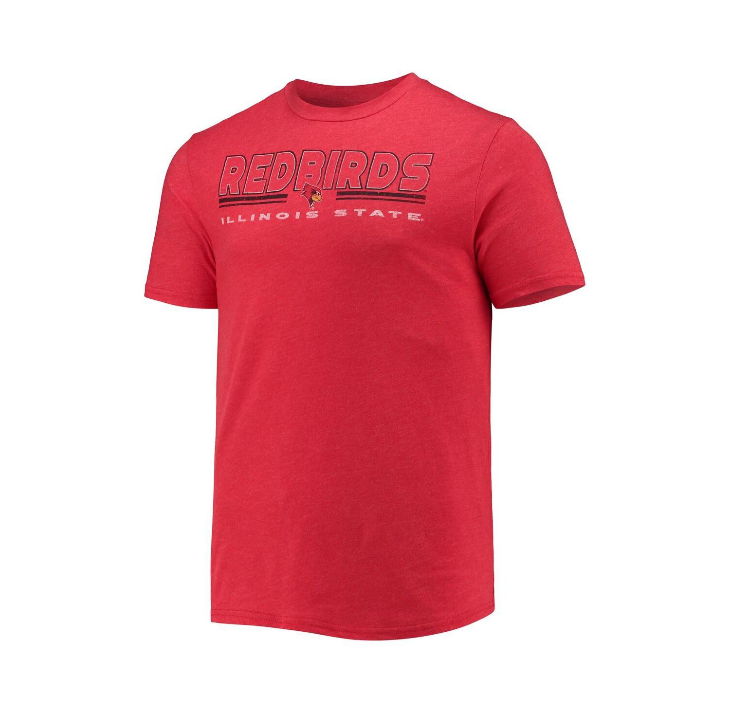 Men's Heathered Charcoal, Red Illinois State Redbirds Meter T-shirt and Pants Sleep Set