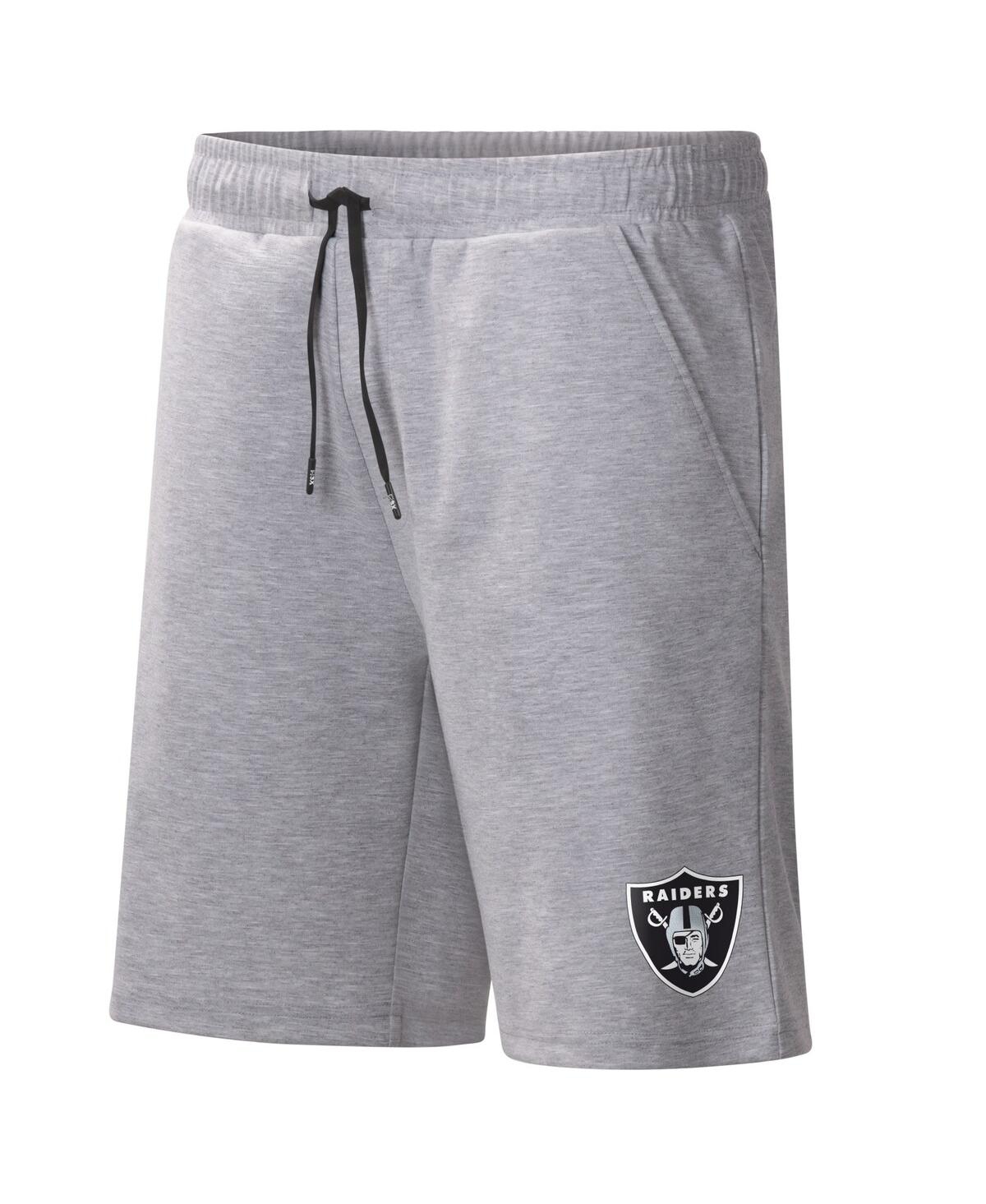 Msx By Michael Strahan Men's  Heather Gray Las Vegas Raiders Trainer Shorts In Heather Gray